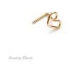 Dainty heart nose stud with L shape post in 14k gold filled, photo 2