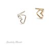 Dainty heart nose stud with L shape post in 14k gold filled, photo 4
