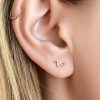 Lightning bolt double lobe stud earring in 14k gold filled