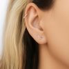 Lightning bolt double lobe stud earring in 14k gold filled, photo 2