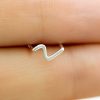 Lightning bolt double lobe stud earring in 14k gold filled, photo 6