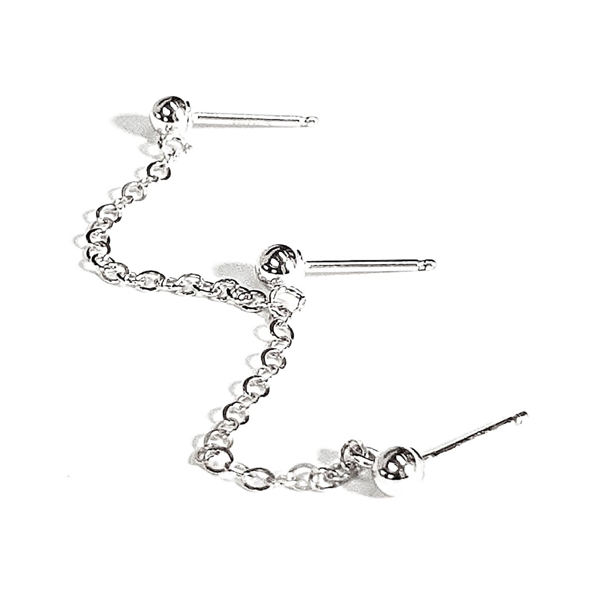 Chain stud earring for multiple piercings in 14k gold filled, photo 7