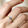 Opal anxiety ring with moving beads in 14k gold filled