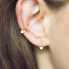 Opal dangle ear cuff in 14k gold filled