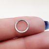 Opal clicker hoop in surgical steel with white opal inlay, 8 mm, photo 3