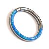 Opal clicker hoop in surgical steel with white opal inlay, 8 mm, photo 9
