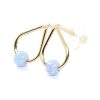 Opal teardrop stud earrings in {material} with a {opal color} opal bead, photo 3