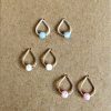 Opal teardrop stud earrings in {material} with a {opal color} opal bead, photo 7