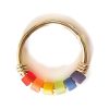 Rainbow beaded helix hoop in 14k gold filled, photo 2