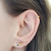 Rainbow beaded helix hoop in 14k gold filled, photo 3