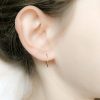 Small flat hoop earrings in 14k gold filled