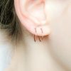 Small flat hoop earrings in 14k gold filled, photo 2