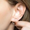 Small flat hoop earrings in 14k gold filled, photo 10