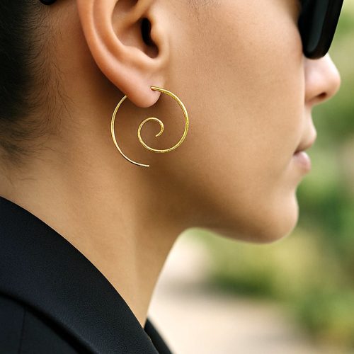 Spiral threader hoop earrings in 14k gold filled