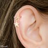 Seamless helix hoop earring with tiny star charm in 14k gold filled, photo 2