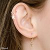 Seamless helix hoop earring with tiny star charm in 14k gold filled, photo 3