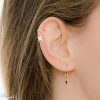 Seamless helix hoop earring with tiny star charm in 14k gold filled, photo 4