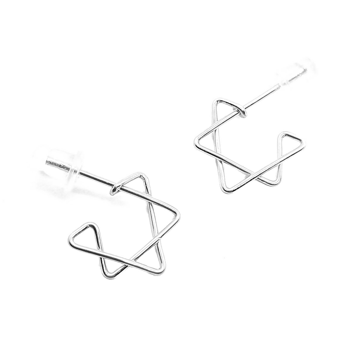Star of David wire stud earrings in 14k gold filled, photo 4