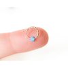 Opal helix hoop earring in 14k gold filled with a blue opal bead