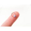 Opal helix hoop earring in 14k gold filled with a blue opal bead, photo 2