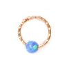 Opal helix hoop earring in 14k gold filled with a blue opal bead, photo 3