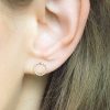 Textured open circle stud earring in 14k gold filled