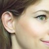 Textured open circle stud earring in 14k gold filled, photo 2