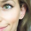 Textured open circle stud earring in 14k gold filled, photo 4