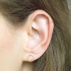 Textured open circle stud earring in 14k gold filled, photo 5