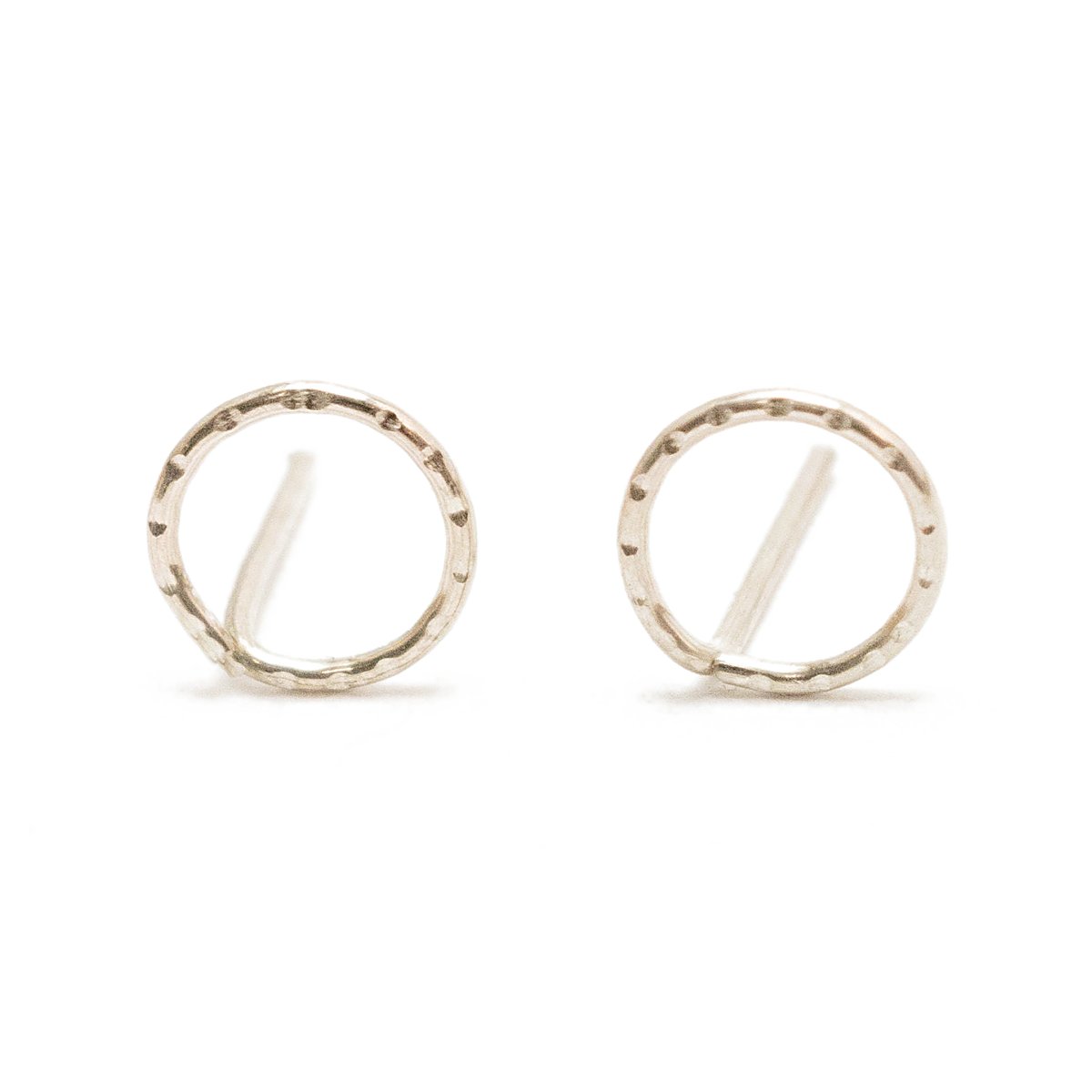 Textured open circle stud earring in 14k gold filled, photo 7