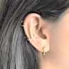 14 gauge hoop piercing in polished rose gold filled