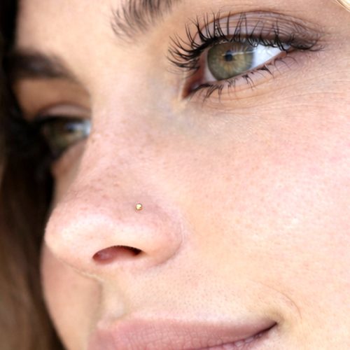 Tiny 1 mm ball nose stud in 14k gold filled
