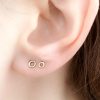 Tiny circle stud earrings in 14k gold filled, photo 2