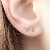 Tiny circle stud earrings in 14k gold filled, photo 3