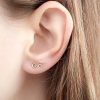 Tiny circle stud earrings in 14k gold filled, photo 4
