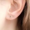Tiny circle stud earrings in 14k gold filled, photo 6