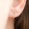 Tiny circle stud earrings in 14k gold filled, photo 7