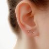 Tiny circle stud earrings in 14k gold filled, photo 8