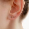Tiny circle stud earrings in 14k gold filled, photo 9