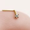 Tiny 1.5 mm CZ diamond nose stud in 14k gold filled, photo 2