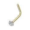 Tiny 1.5 mm CZ diamond nose stud in 14k gold filled, photo 3