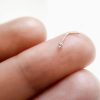 Tiny 1.5 mm CZ diamond nose stud in 14k gold filled, photo 9