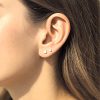 Tiny CZ solitaire stud earring in 14k gold filled, photo 4