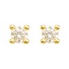 Tiny CZ solitaire stud earring in 14k gold filled, photo 6