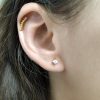 Tiny CZ solitaire stud earring in 14k gold filled, photo 7