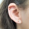 Tiny CZ solitaire stud earring in 14k gold filled, photo 8