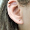 Tiny CZ solitaire stud earring in 14k gold filled, photo 10