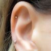 Tiny dot helix stud in 14k gold filled, photo 4