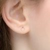 Tiny hexagon stud earrings in 14k gold filled