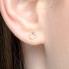 Tiny hexagon stud earrings in 14k gold filled, photo 2